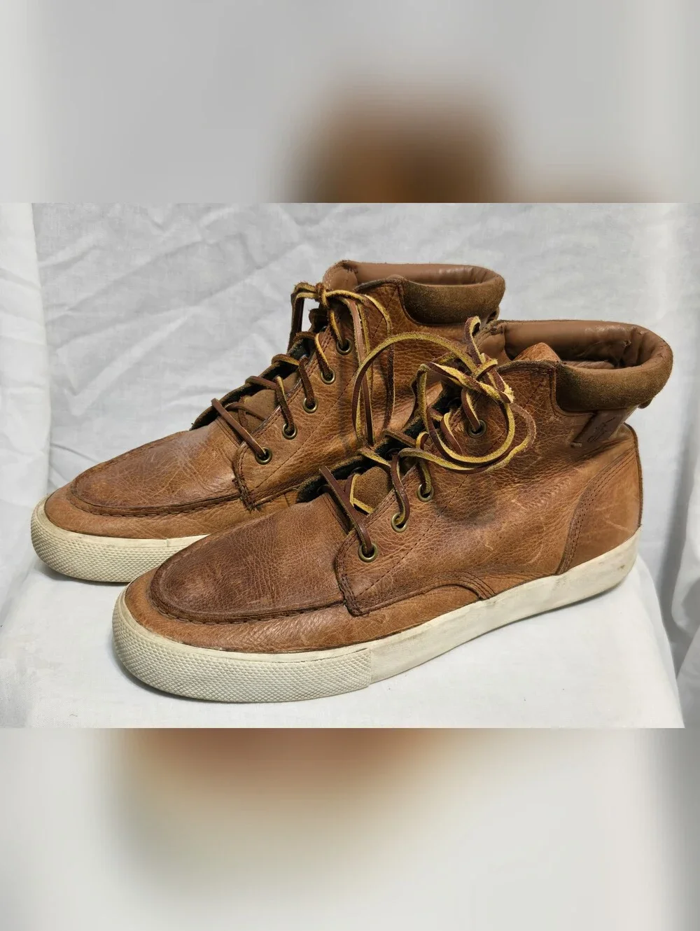 Polo Ralph Lauren Mens Boots Tedd Pull Up Grain Brown Tan Shoes Size 10D